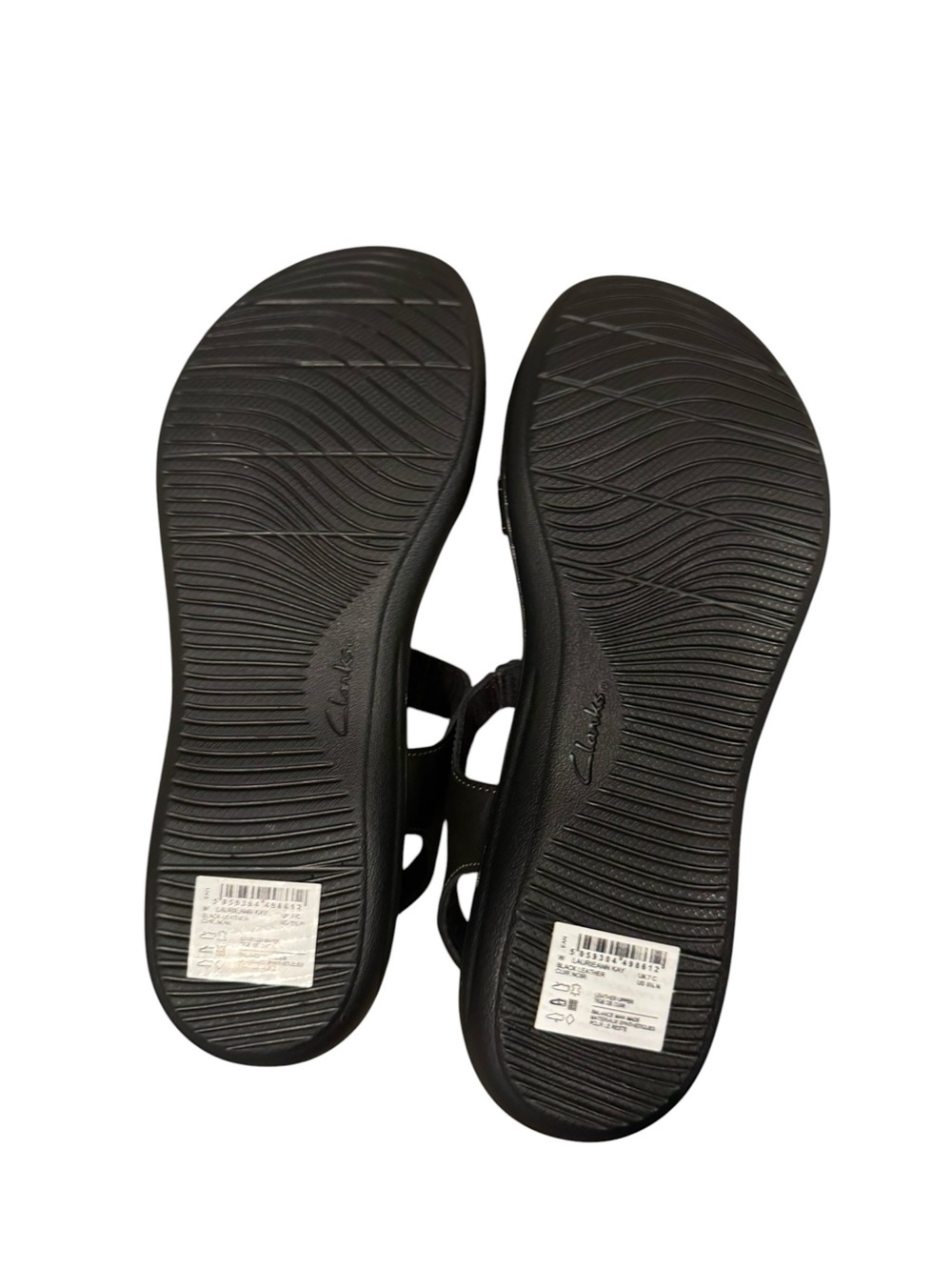 Clarks Black Women's Leather T-strap Sandals - Comfort Footbed Women’s size 9.5 - Picture 6 of 8